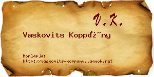 Vaskovits Koppány névjegykártya